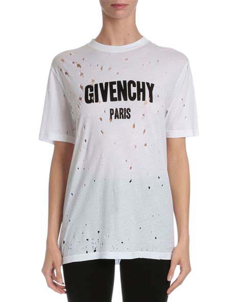 givenchy distressed t shirt white